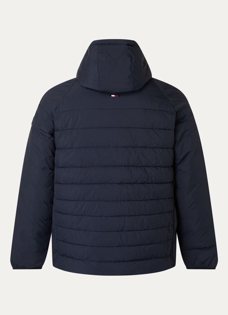 Pikowana kurtka Tommy Hilfiger z kapturem i logo