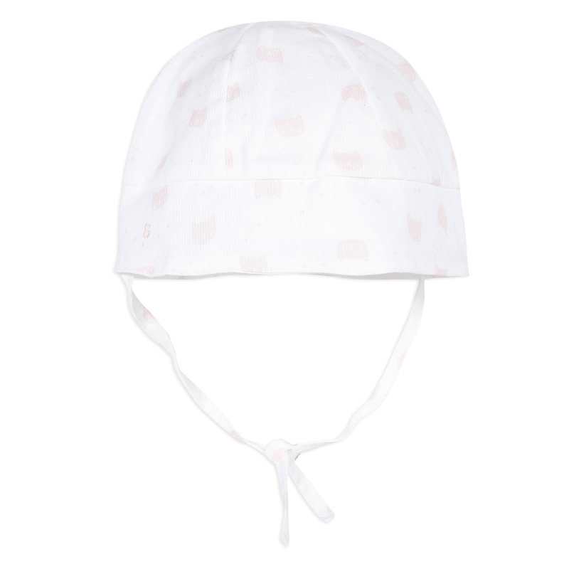 Bob à motifs chats roses, coton blanc naissance Absorba