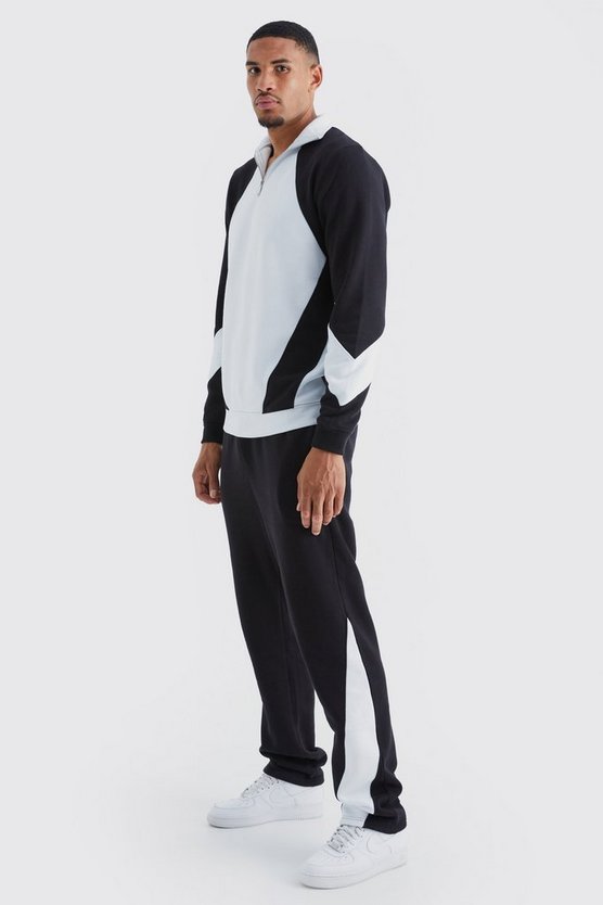 Tall Colorblock Trainingsanzug mit Trichterkragen