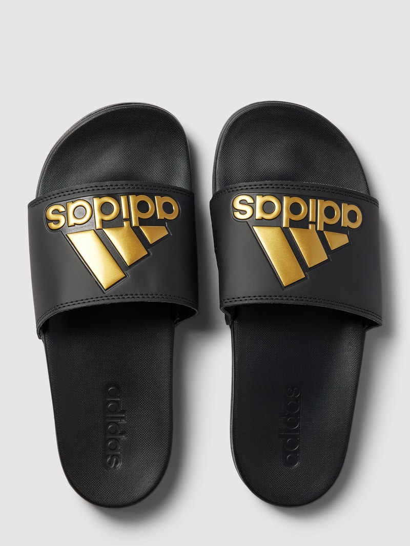 Slides mit Label-Detail Modell 'COMFORT' in schwarz