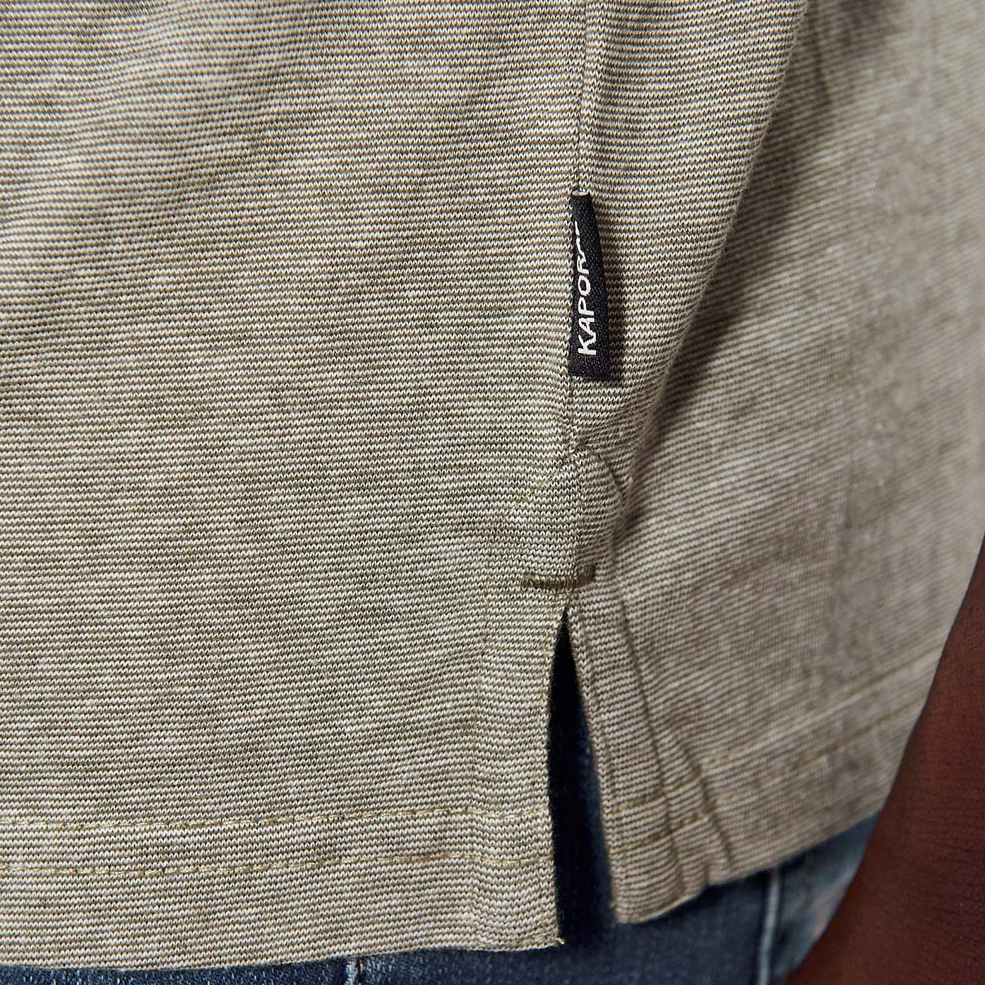 PAVEL  T-shirt kaki chiné Homme en 100% coton bio