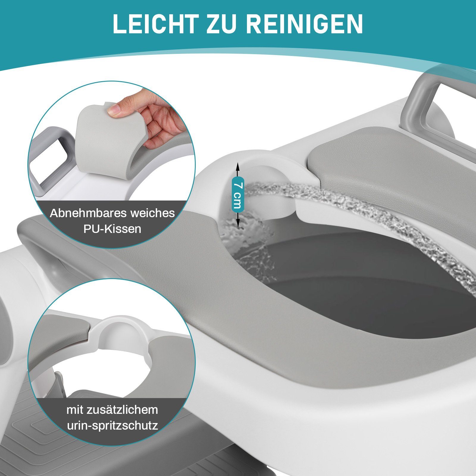 JOYOLEDER Kinder-WC-Sitz Kinder Faltbarer Toilettensitz Toilettentrainer mit Treppe und Griffe