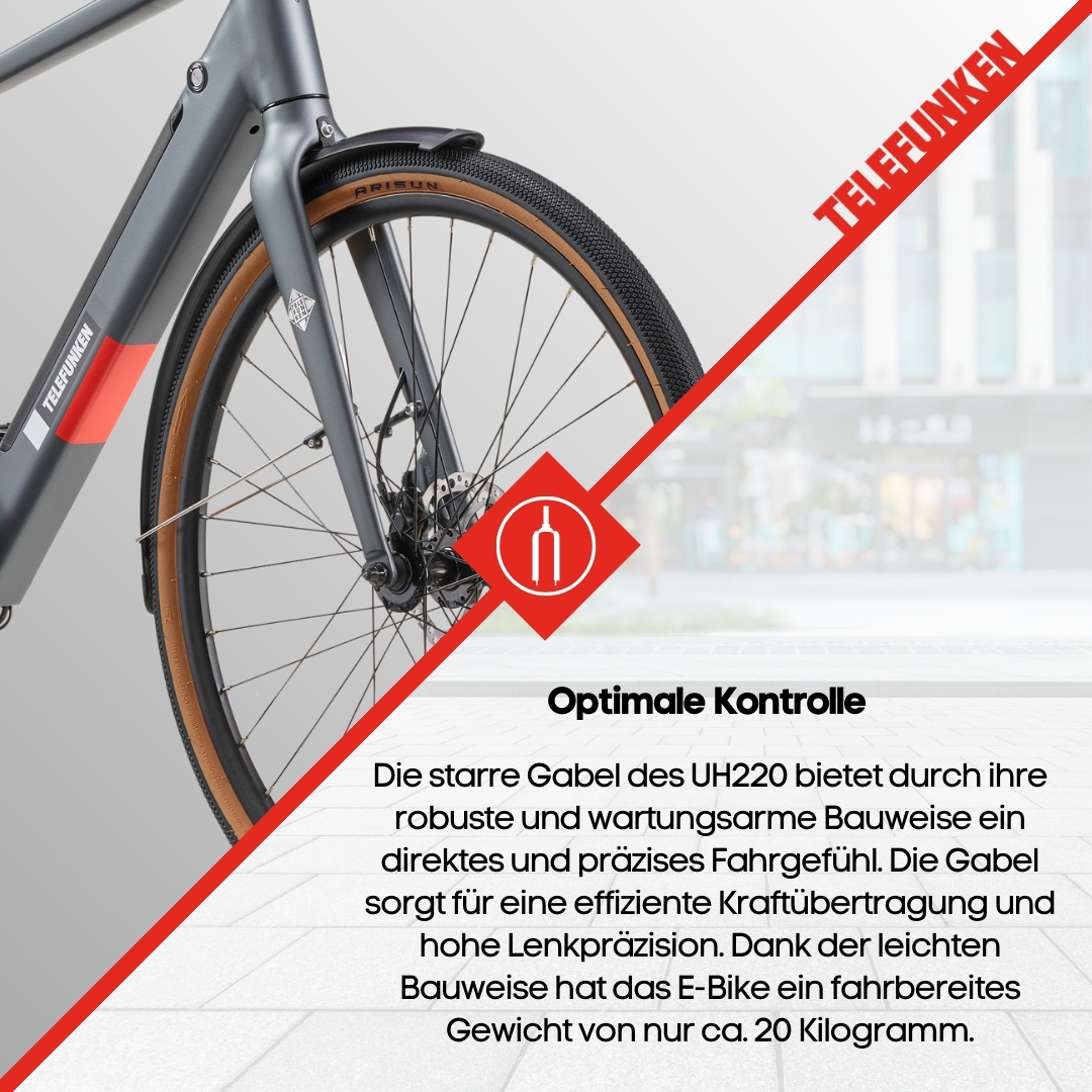 Telefunken Urban E-Bike Herren UH220 28 Zoll Hinterradmotor Automatikschaltung