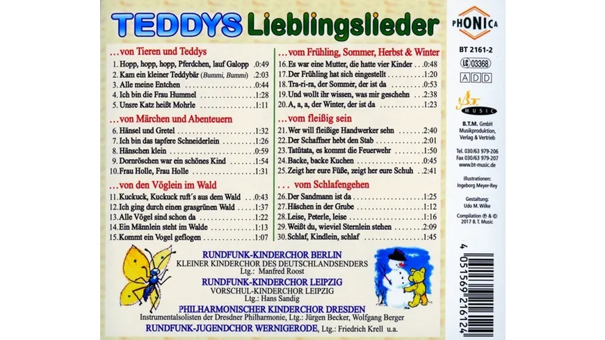 TEDDYS Lieblingslieder