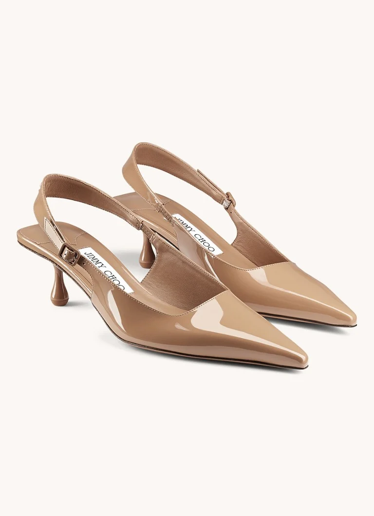 Jimmy Choo  Amel 50 slingback van lakleer
