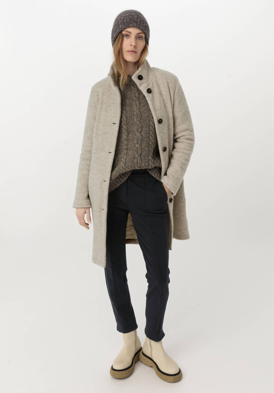 Wollfleece Mantel aus reiner Bio-Merinowolle