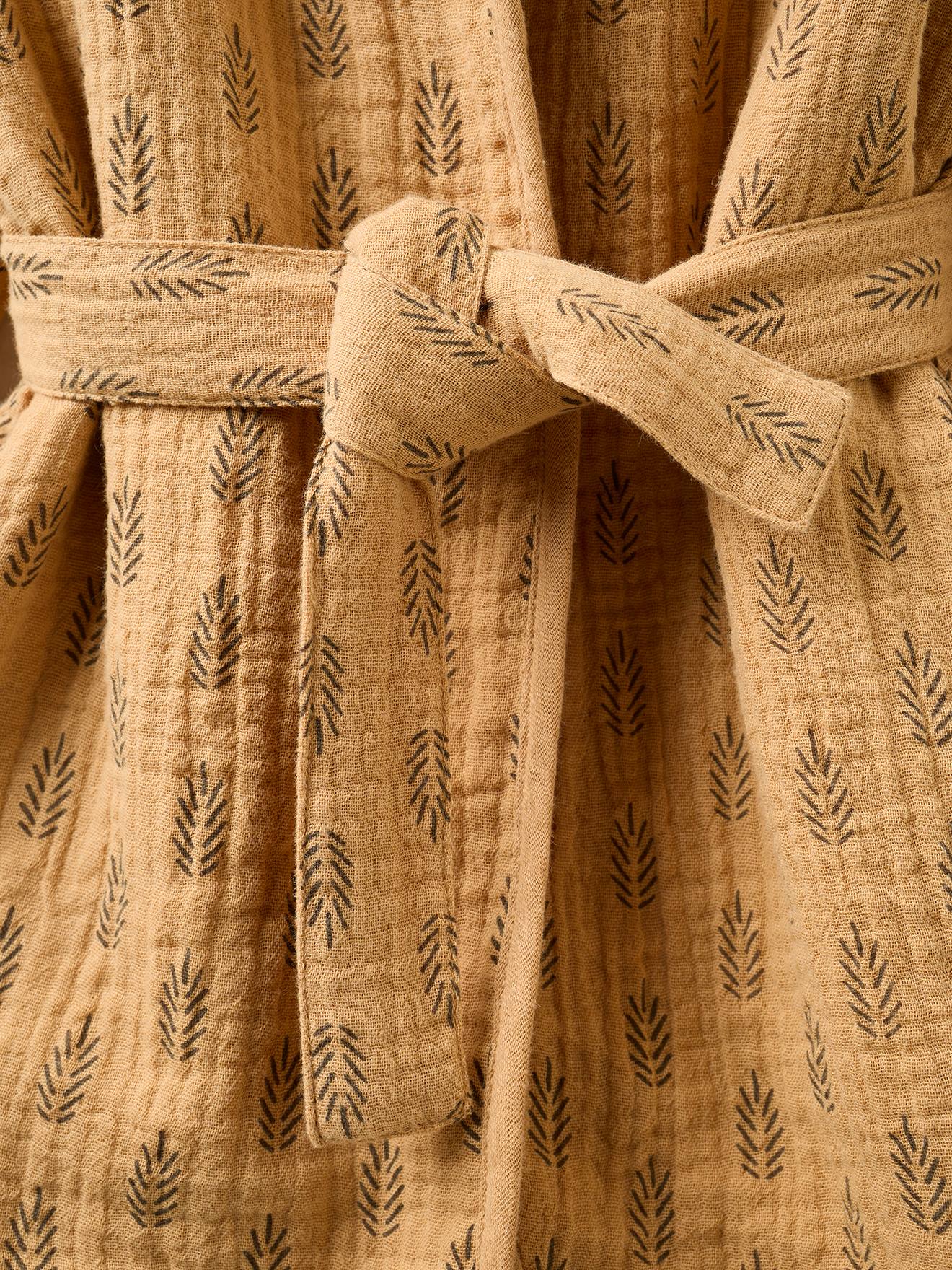 Vertbaudet Baby Bademantel aus Musselin ETHNIC, personalisierbar - ocker