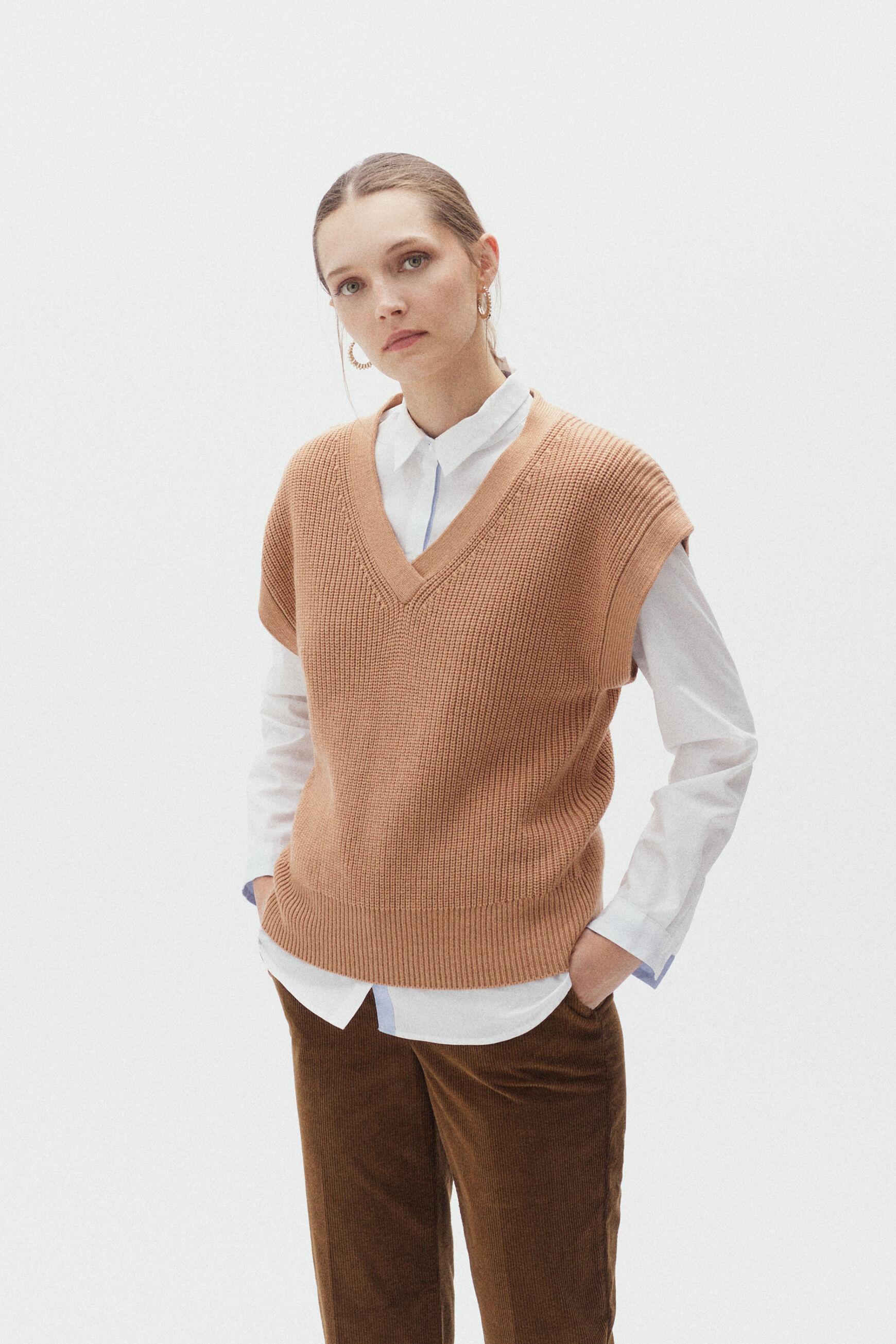 pull curtis camel femme