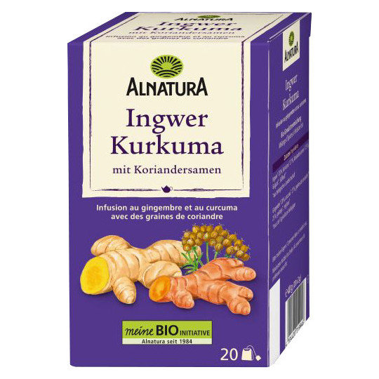 Alnatura Bio Ingwer Kurkuma Tee mit Koriandersamen 20ST 40G