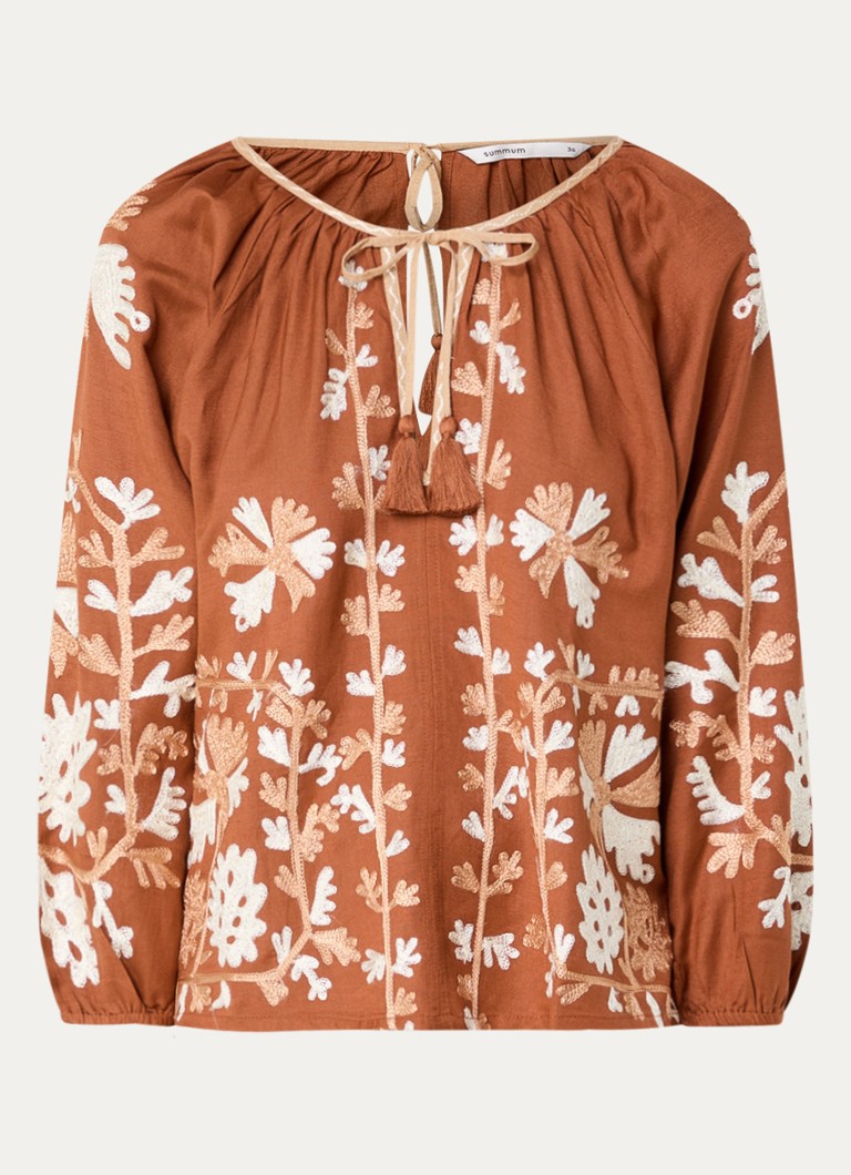 Summum Tunic in linen blend with embroidery