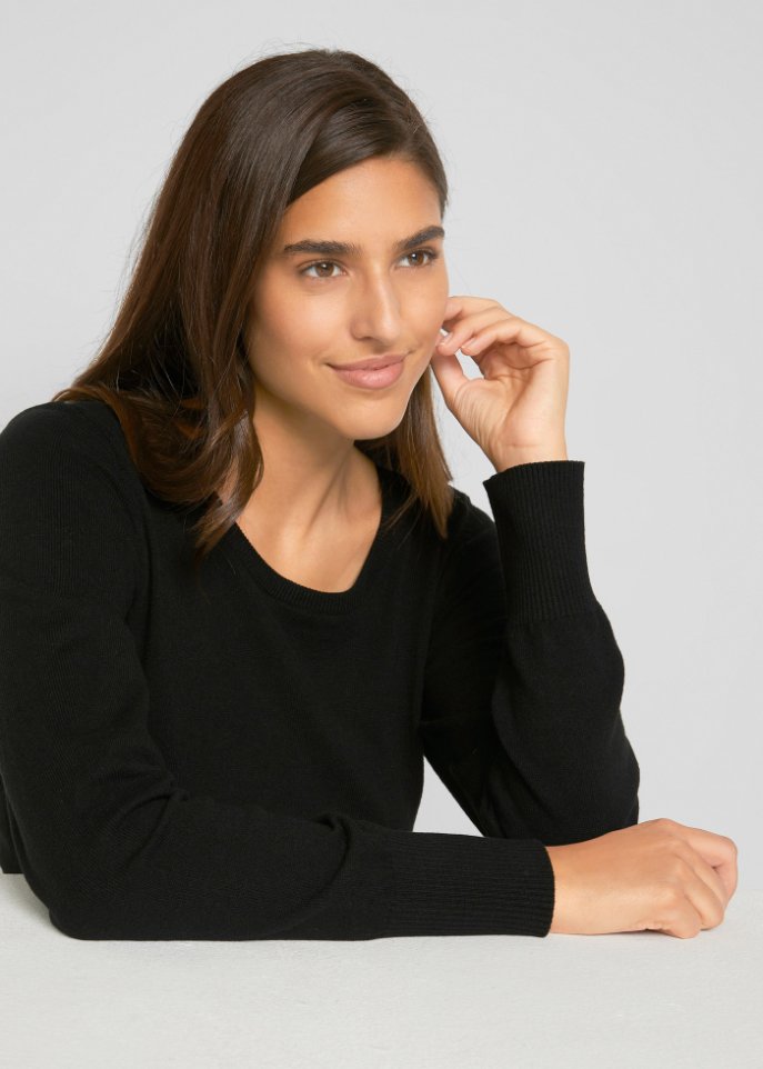 Basic Pullover mit recycelter Baumwolle