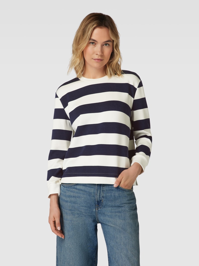 Pullover mit Streifenmuster in dunkelblau