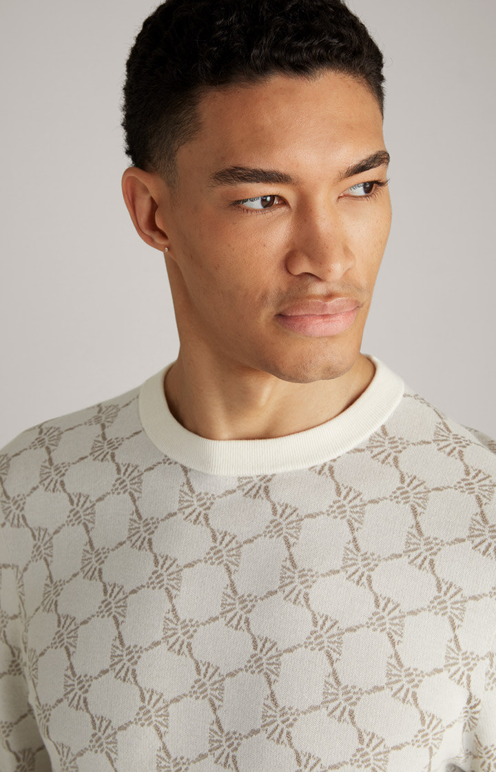 Cornflower-Pullover Ravon in Weiß gemustert