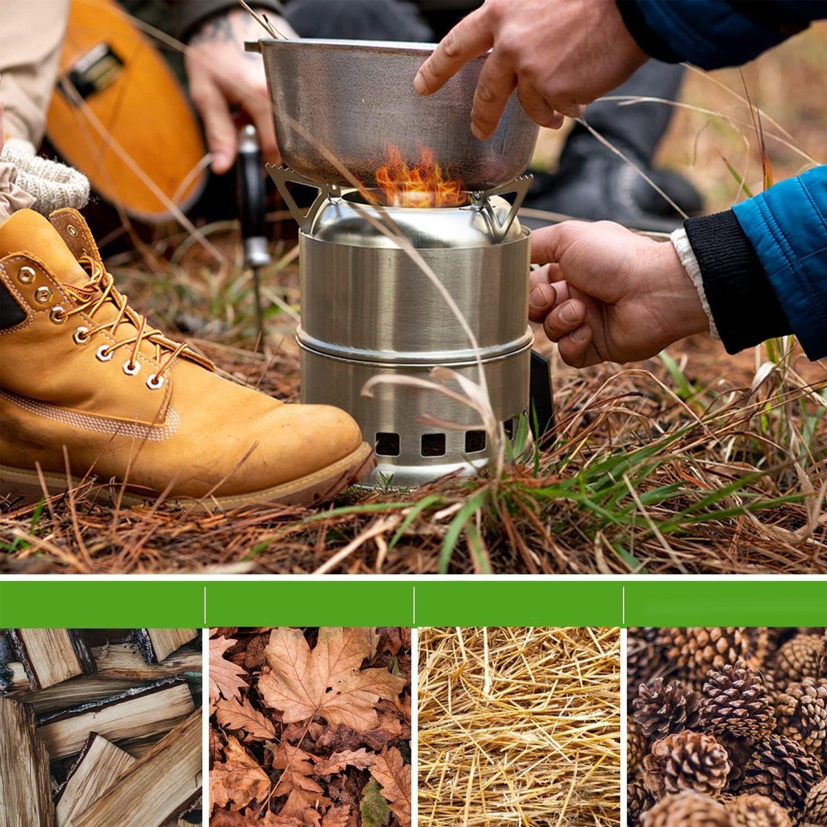 JedBesetzt Feuerkorb Camping Outdoor Ofen,Campingkocher,für BBQ Picknick Wandern Reisen