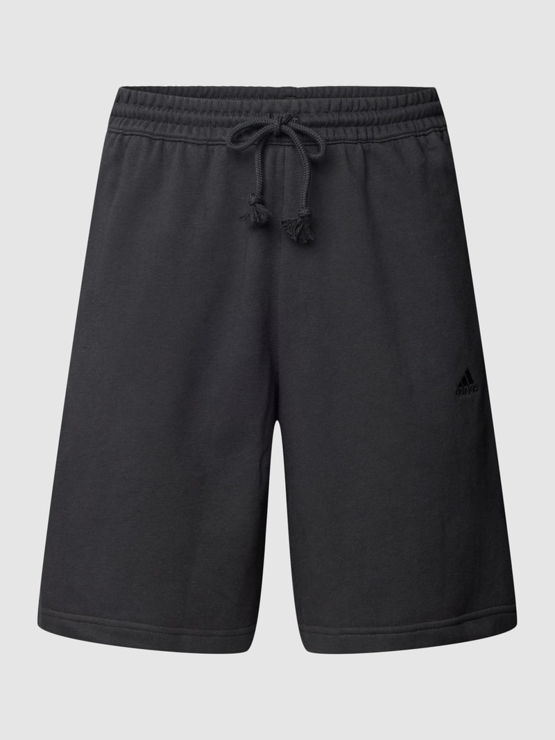 Sweatshorts mit Label-Stitching in schwarz