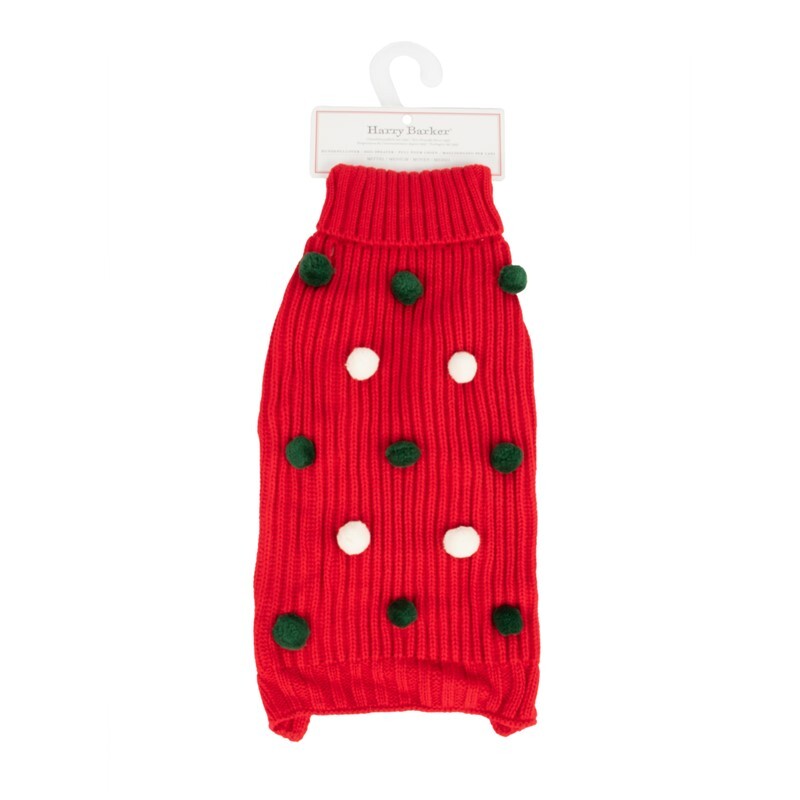 Paw Care Hundepullover Paw Care Harry Barker Holiday Bommelpullover rot XL