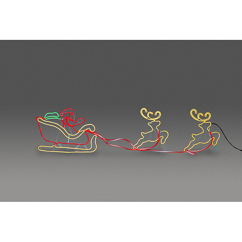 Light IT Lysskilt julenisse m/slede, 210x65 cm