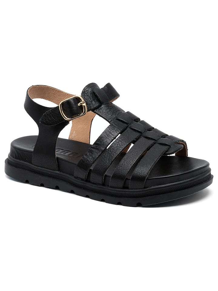 bisgaard Leder-Sandalen in Schwarz günstig kaufen