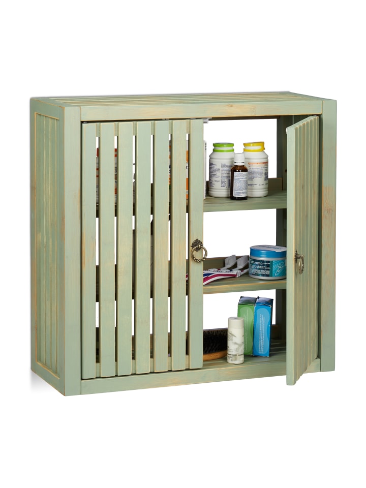 relaxdays Hängeschrank in Grün - (B)52 x (H)50 x (T)20 cm günstig kaufen onesize