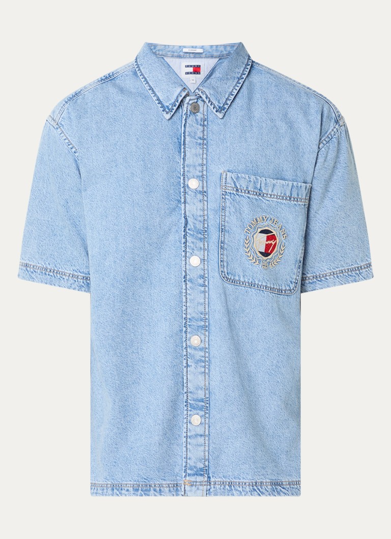 Tommy Hilfiger majica z dolgimi rokavi iz džinsa z vezenim logotipom