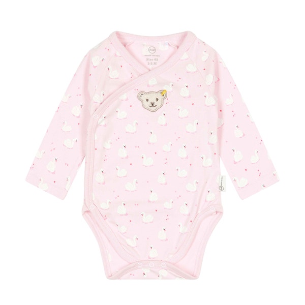 Wickelbody langarm, rosa für Mädchen