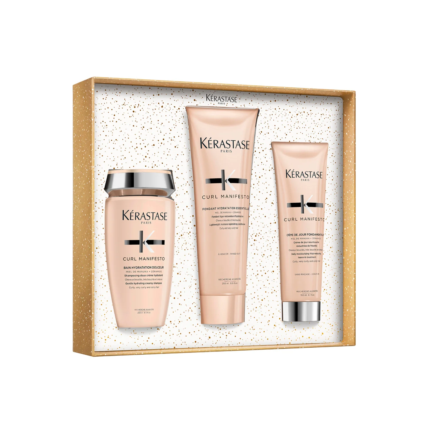 Curl Manifesto Holidays 2025 Geschenkset – Haarpflege-Sets, Nährendes Shampoo, Feuchtigkeitsspendende Spülung, Styling- und Finish-Haarcreme