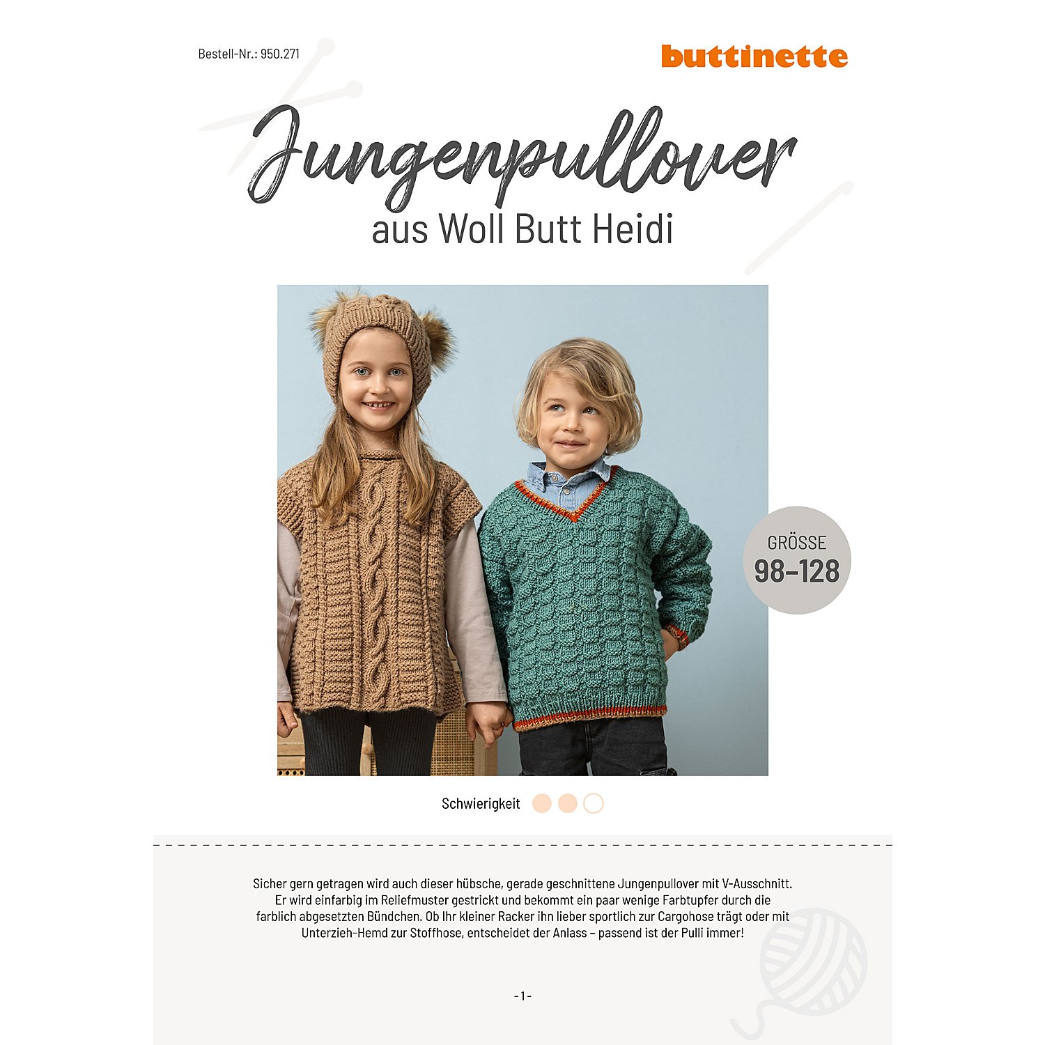 Strickanleitung – Jungenpullover aus Woll Butt Heidi