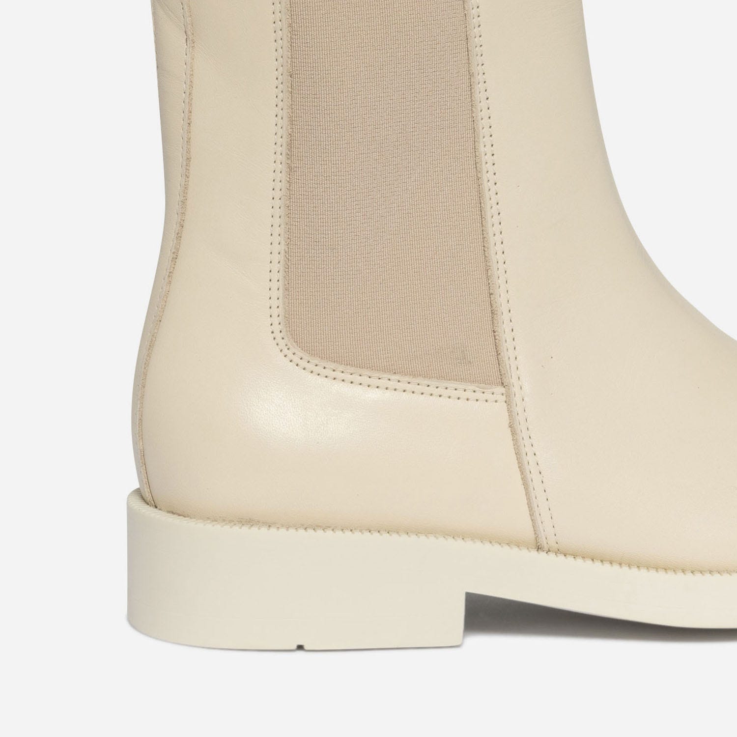 Chelsea boots écru éco-conçu en cuir