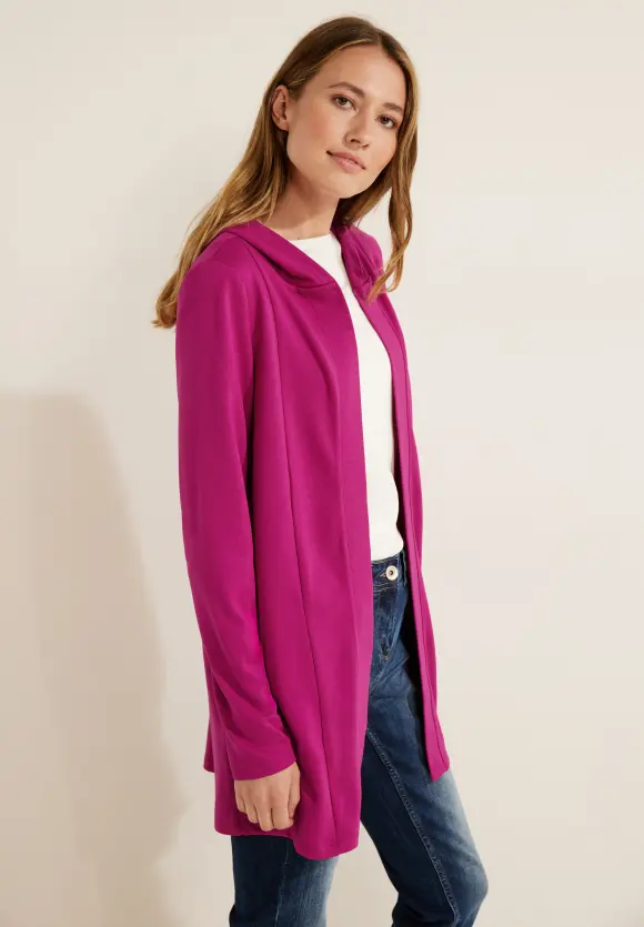 CECIL Unifarbene Kapuzenshirtjacke