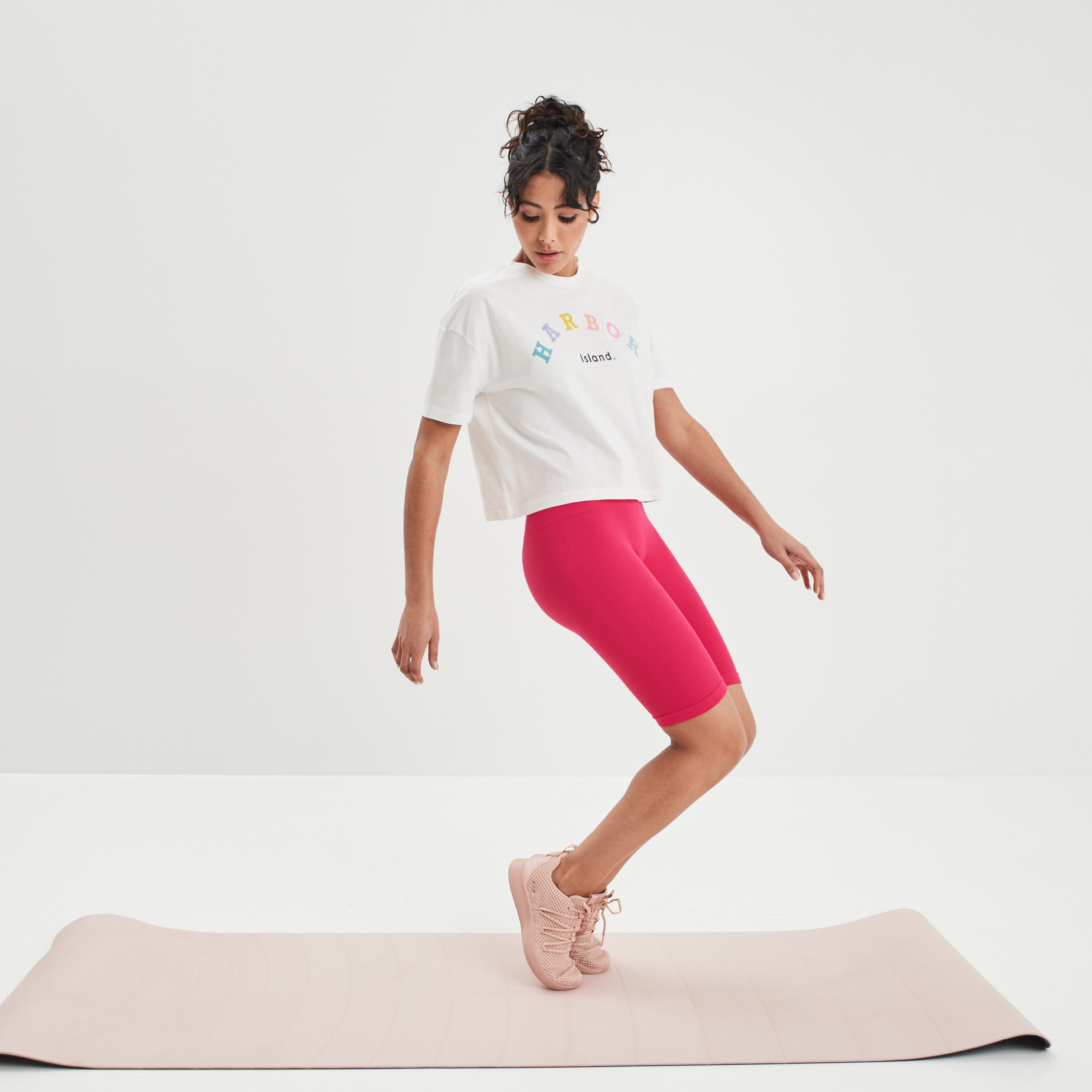 T-shirt cropped manches courtes blanc femme | La Halle
