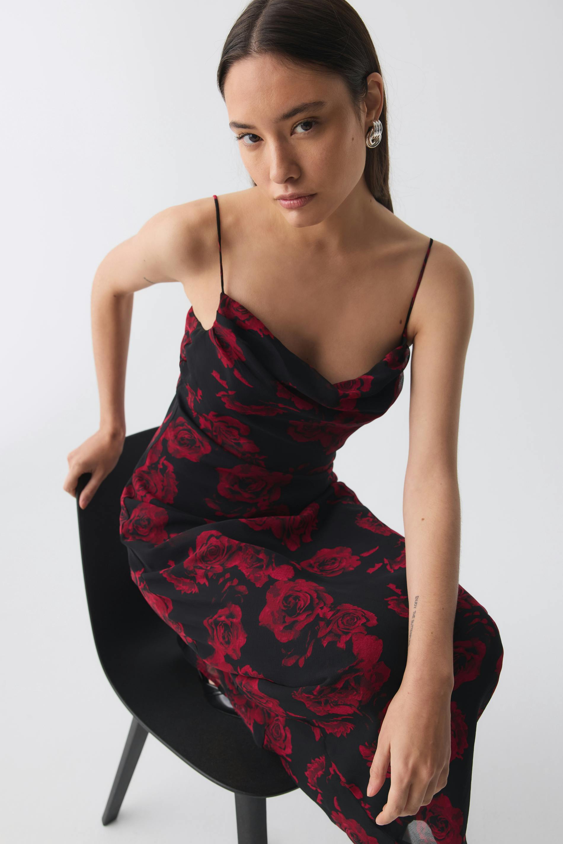 Cowl neck maxi dress