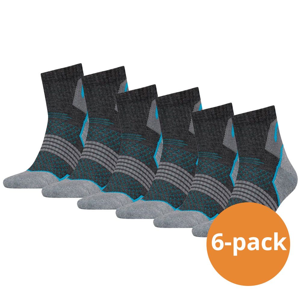 HEAD 6 Paar Hiking Quarter Grey/Blue Wandersocken