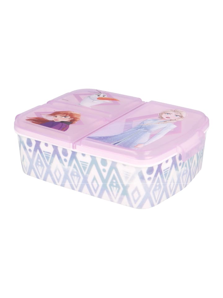 Disney Frozen Anna und Elsa Kinder Premium Lunchbox Brotdose mit 3 Fächern in Rosa günstig kaufen onesize