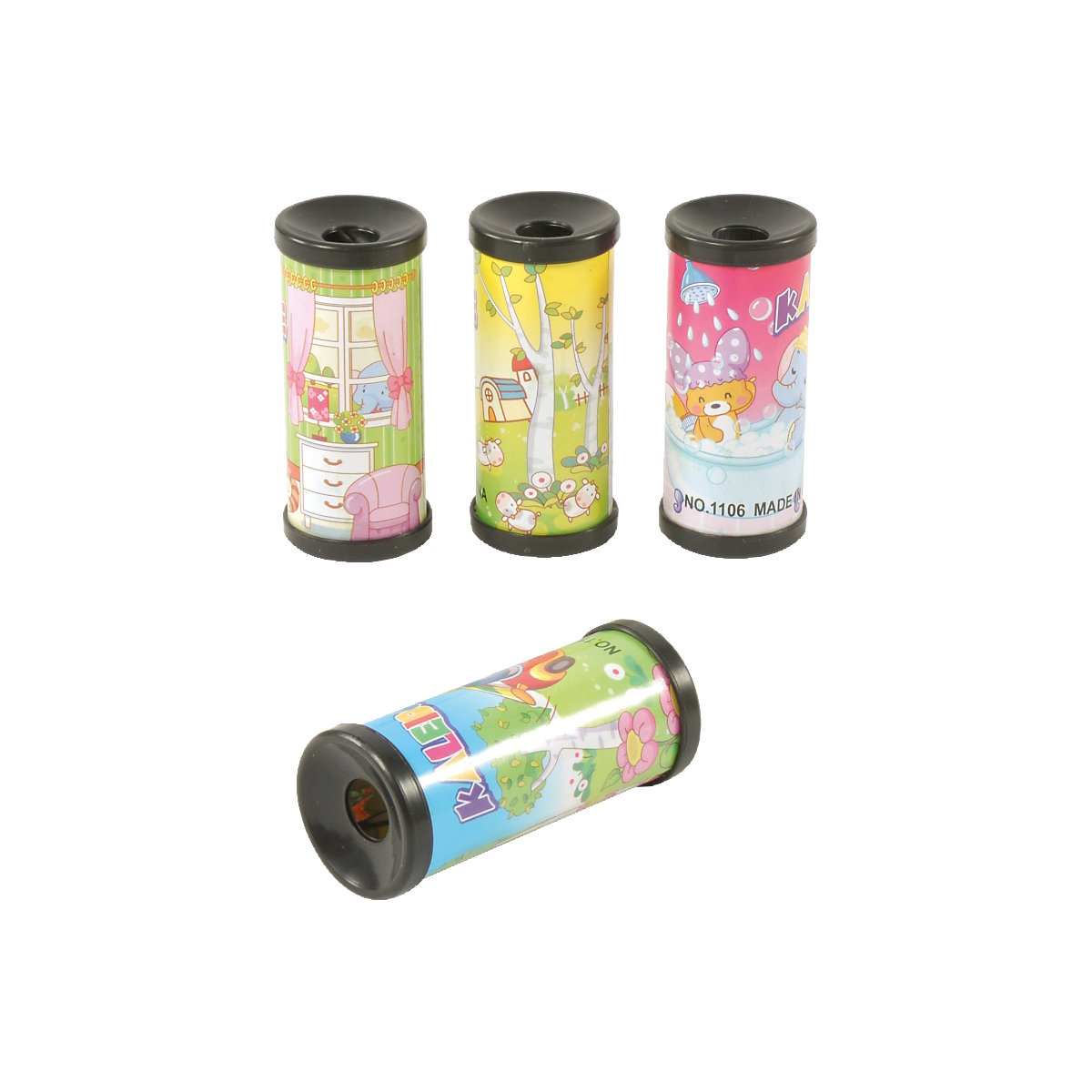 Mini-Kaleidoskop, 8 Stück, farbig sortiert