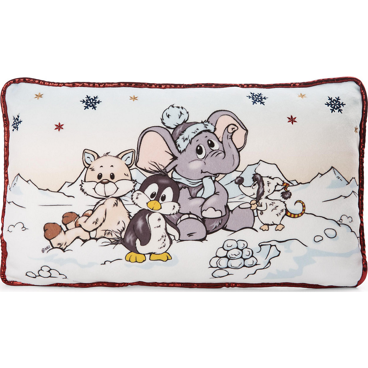Kissen Elefant, Pinguin, Schneefuchs, rechteckig, 43 x 25 cm (48579)