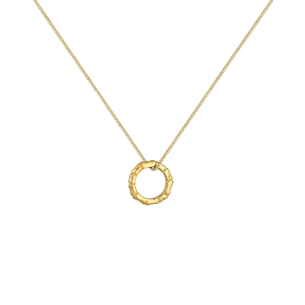 Elli Elli Collier Bambou Cercle Pendentif Organique Collier Femme - (925/1000) Argent  Bijoux