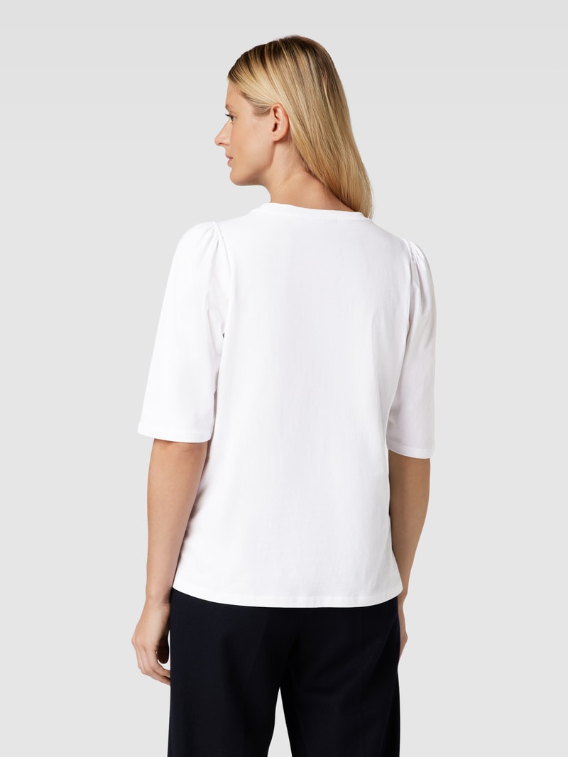 T-Shirt mit Rundhalsausschnitt Modell 'Maica' in weiß