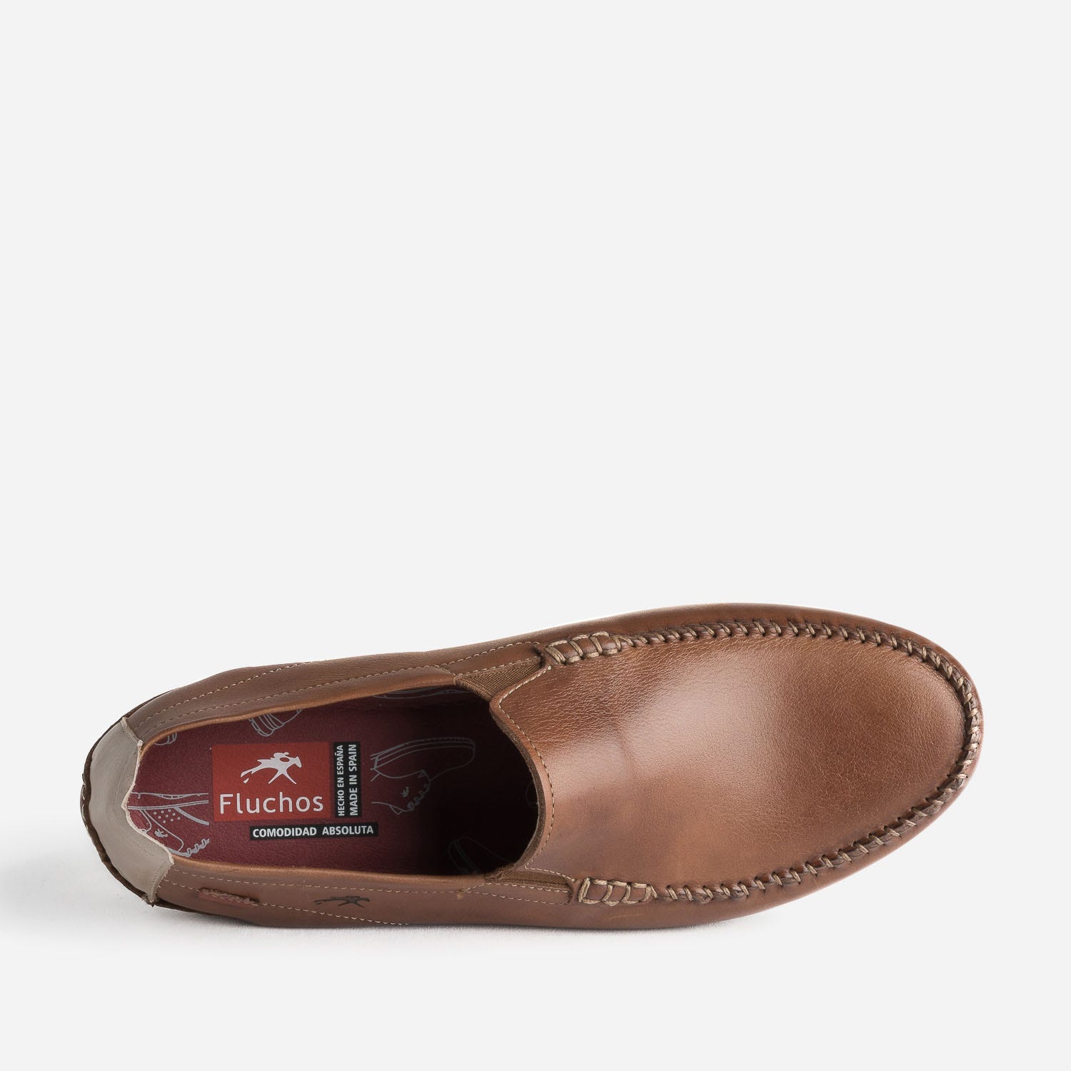 Slip-on FLUCHOS cognac en cuir
