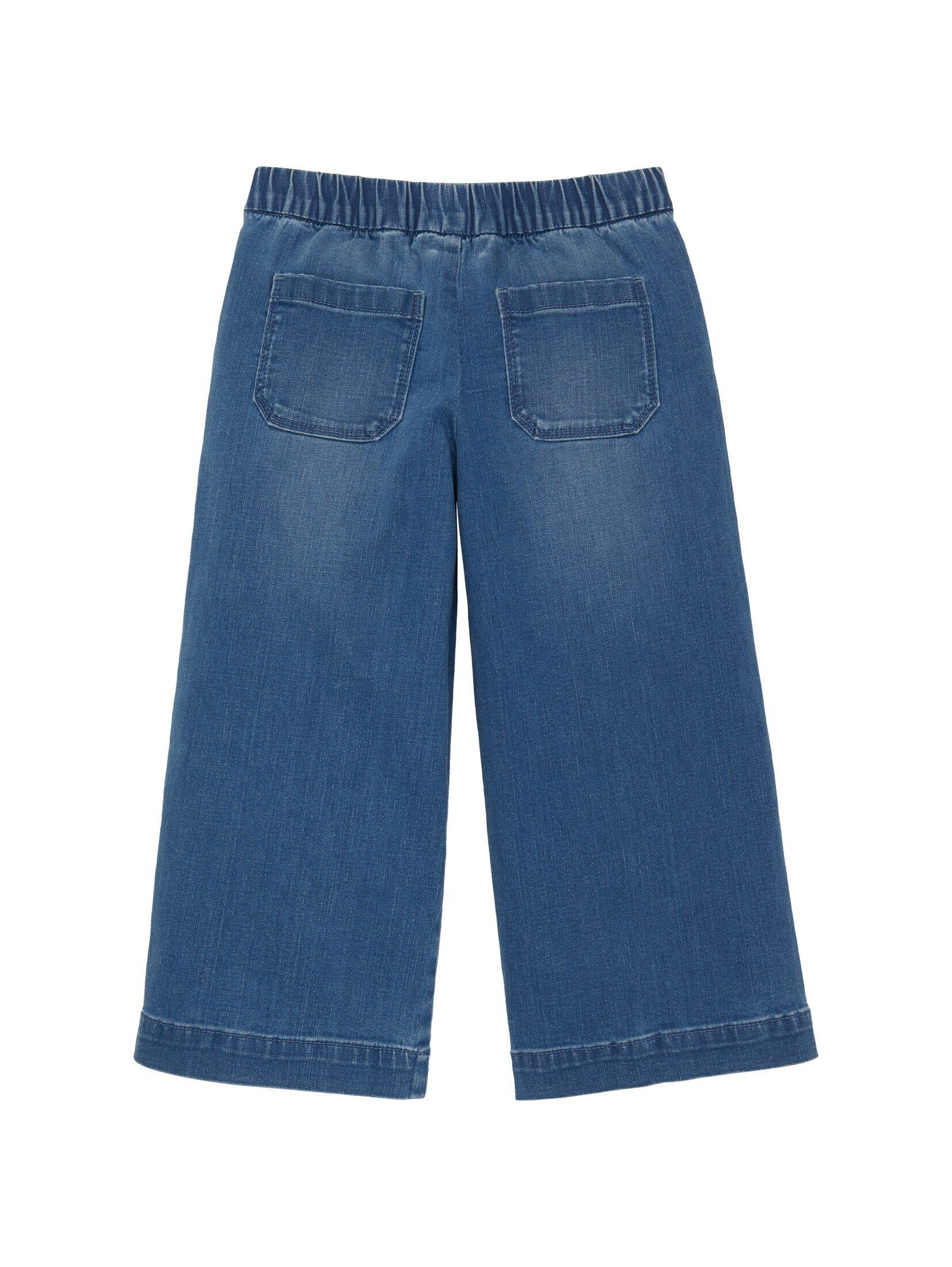 TOM TAILOR Ankle-Jeans Wide Leg Jeans mit elastischem Bund