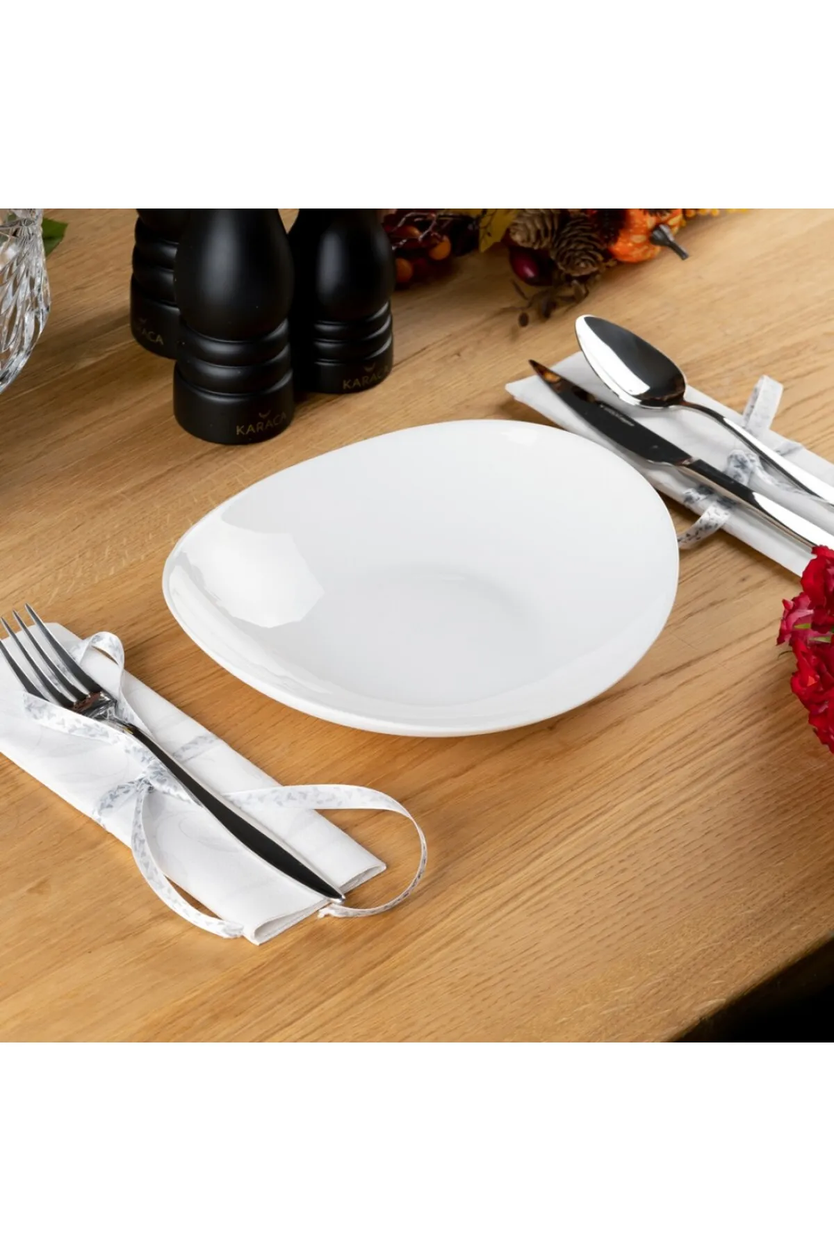 Karaca  White Pure 24-teiliges Tafelservice-Glas für 6 Personen