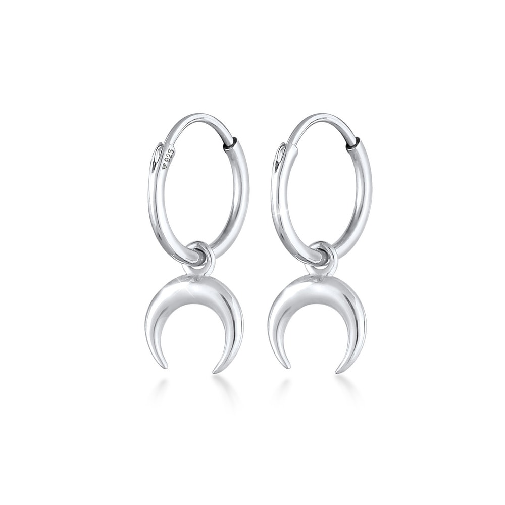 Elli Elli Boucles d'Oreilles Pendentif dame créole demi-lune faucille Astro Look Tenda Boucles d'oreilles