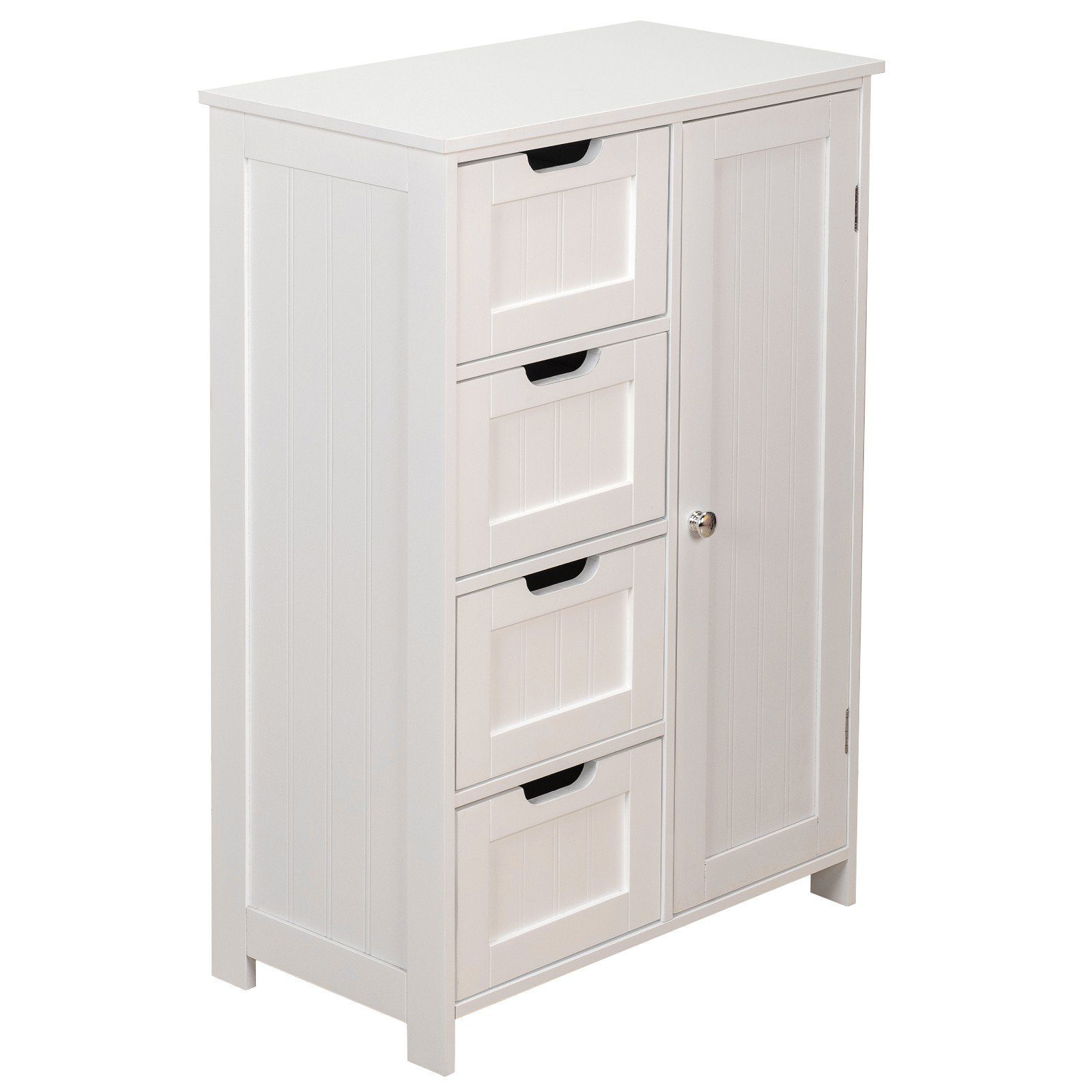 MIADOMODO Badkommode Badezimmerschrank - Weiß, MDF, Verstellbare Regalebenen, 55x30x82cm