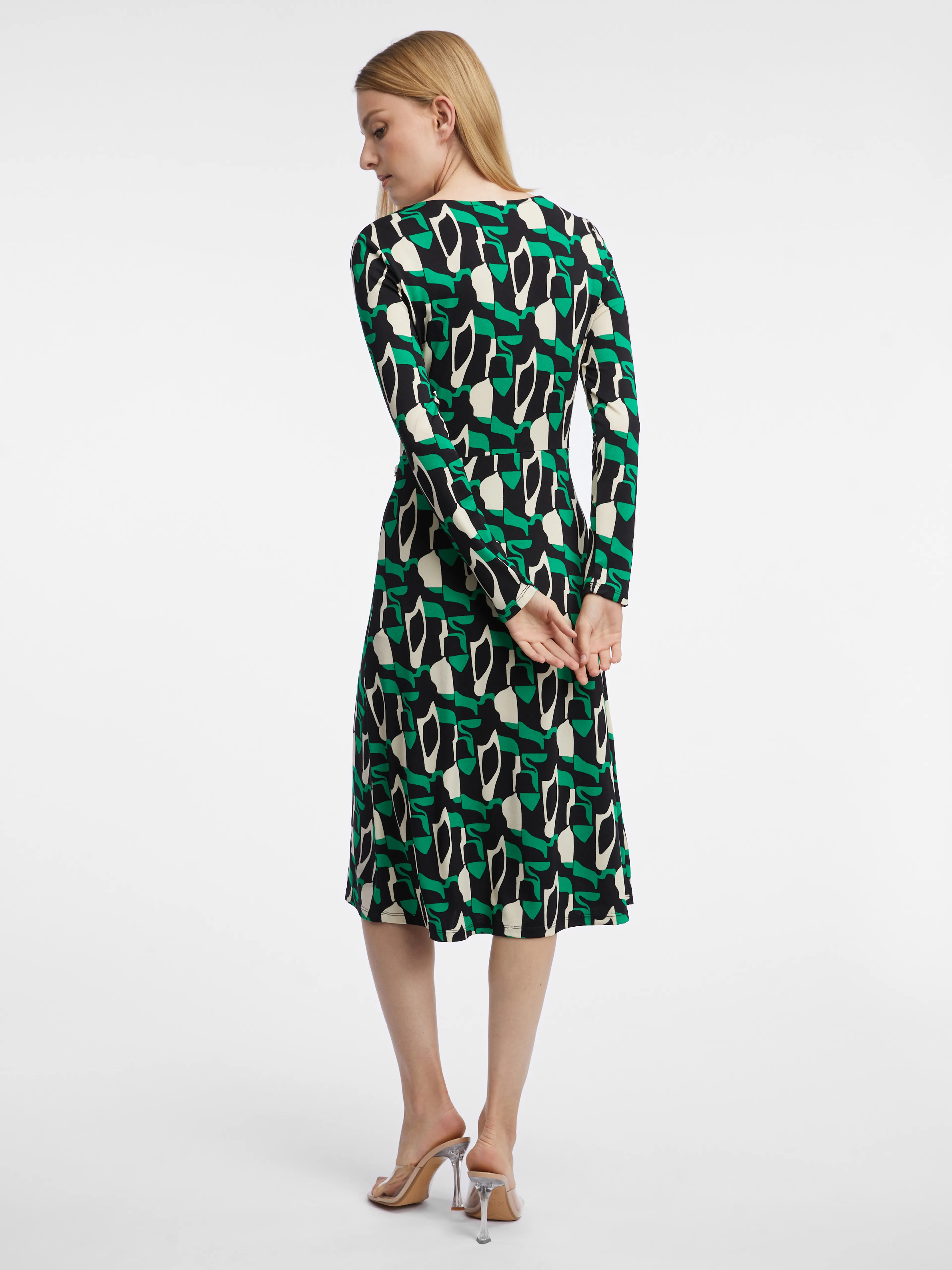 Grünes gemustertes Damenkleid ORSAY