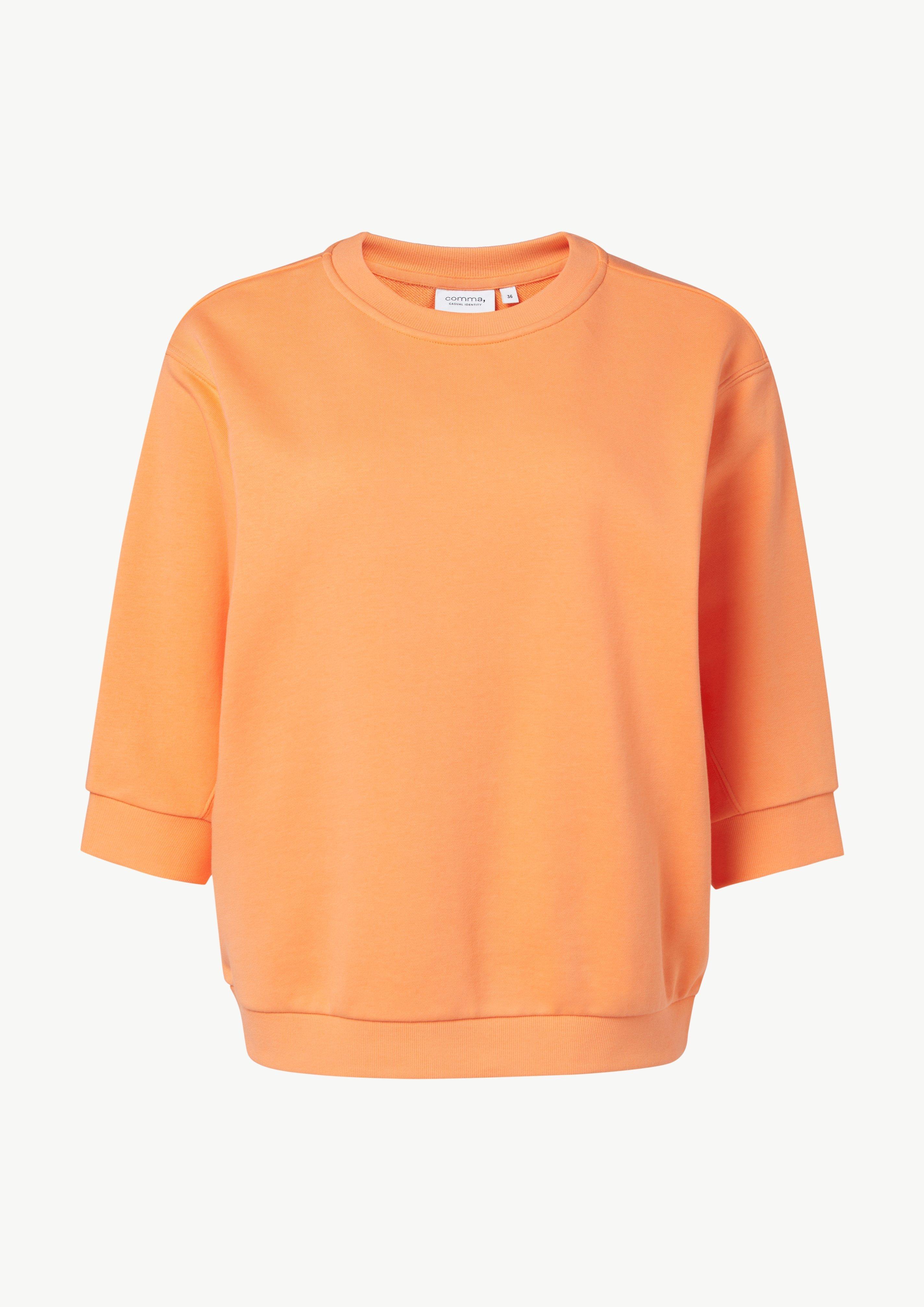Lockeres Sweatshirt mit 3/4-Arm - blutorange