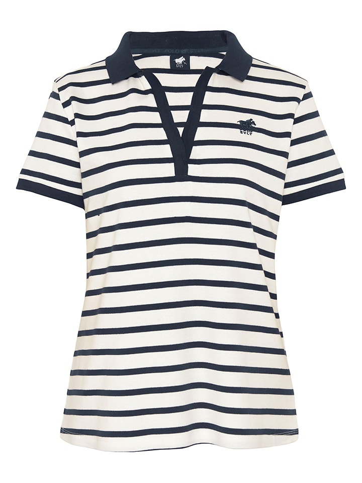 Polo Sylt Poloshirt in Weiß/ Dunkelblau günstig kaufen