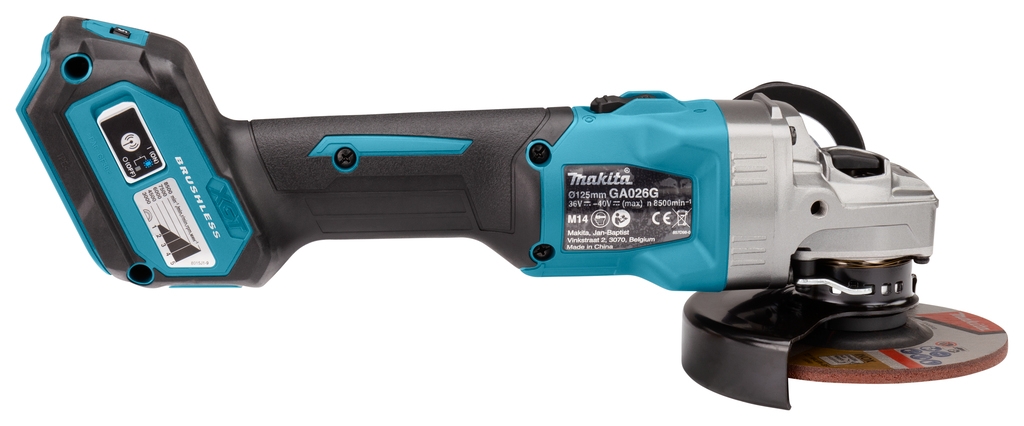 Meuleuse d'angle Makita GA026GZ 40 V max avec mandrin AWS 125 mm (batteries et chargeur non inclus).