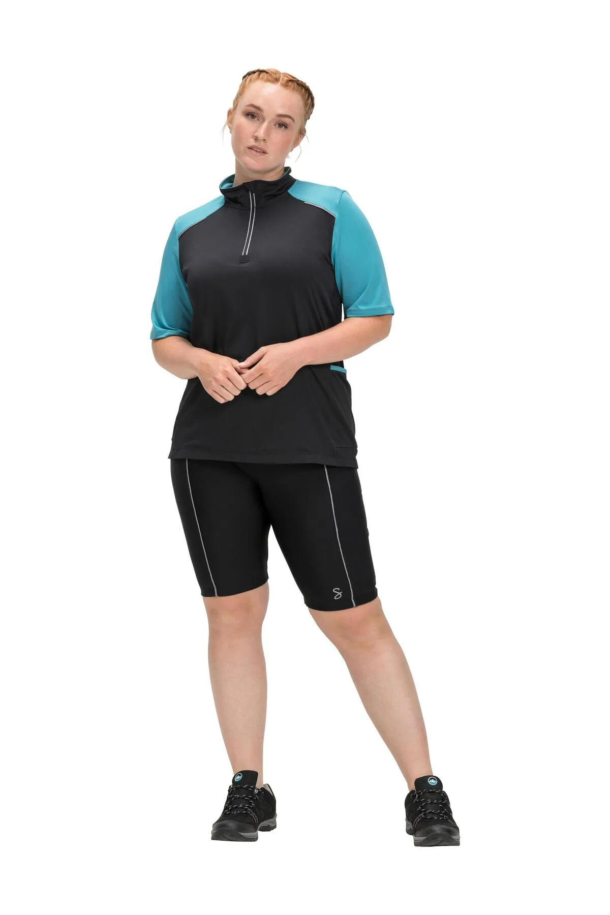 Sheego  Kurze Sporthose - Schwarz - Mittlerer Bund
