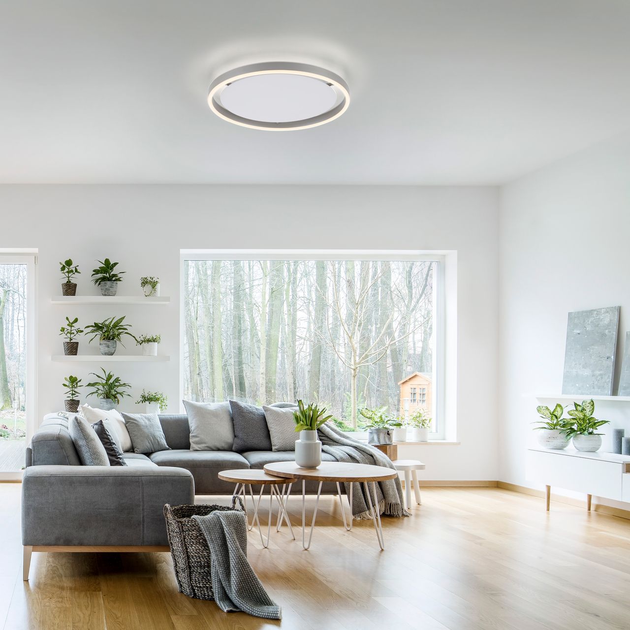 JUST LIGHT LeuchtenDirekt LED Deckenleuchte RITUS, rund, 3-Stufen Dimmer, 3000Kelvin,  Innenleuchte, IP20
