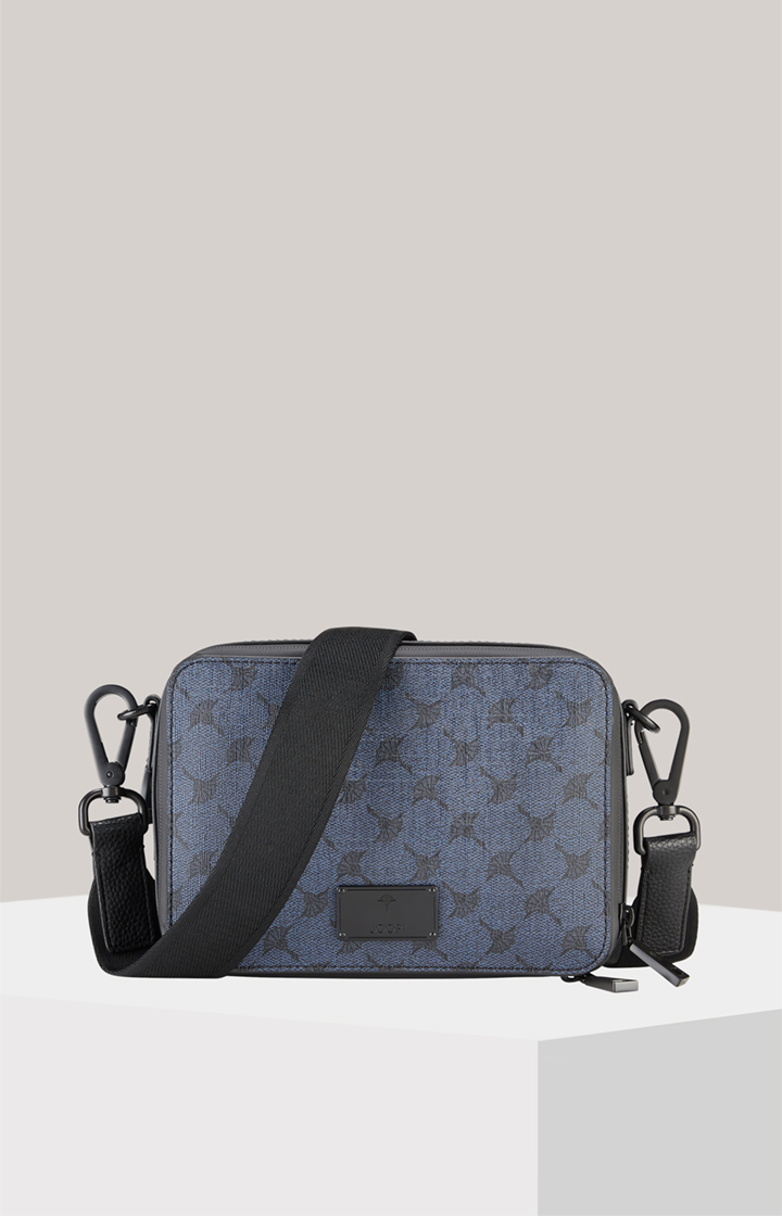 Schultertasche Mazzolino Paolo in Dunkelblau gemustert