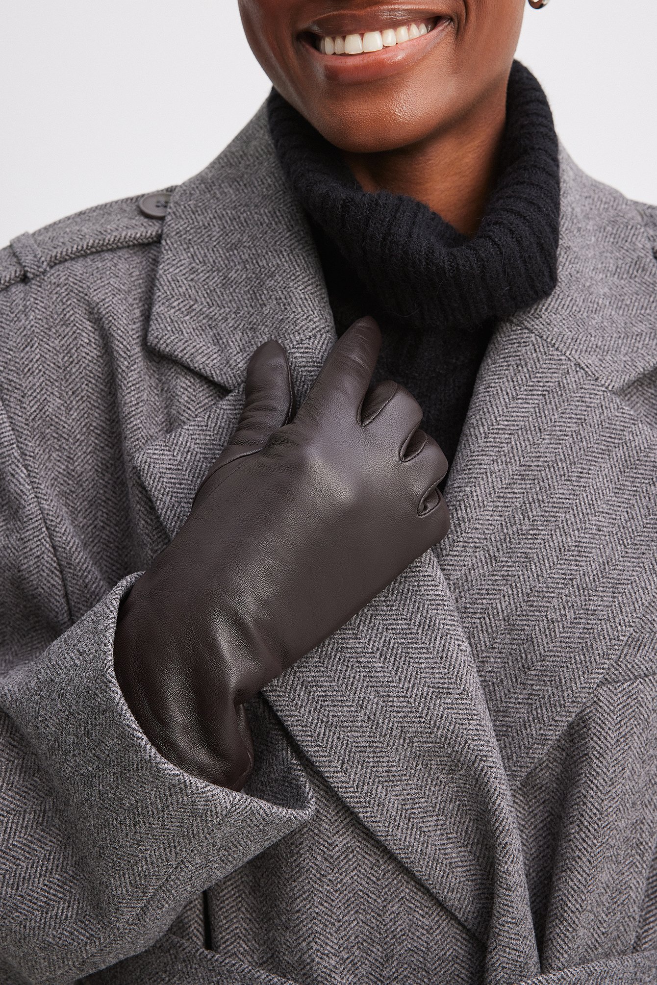 Lederhandschuhe mit breitem Profil